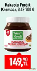 TARIM KREDİ KAKAOLU FINDIK KREMASI 700 G fiyat ve kampanya bilgisi